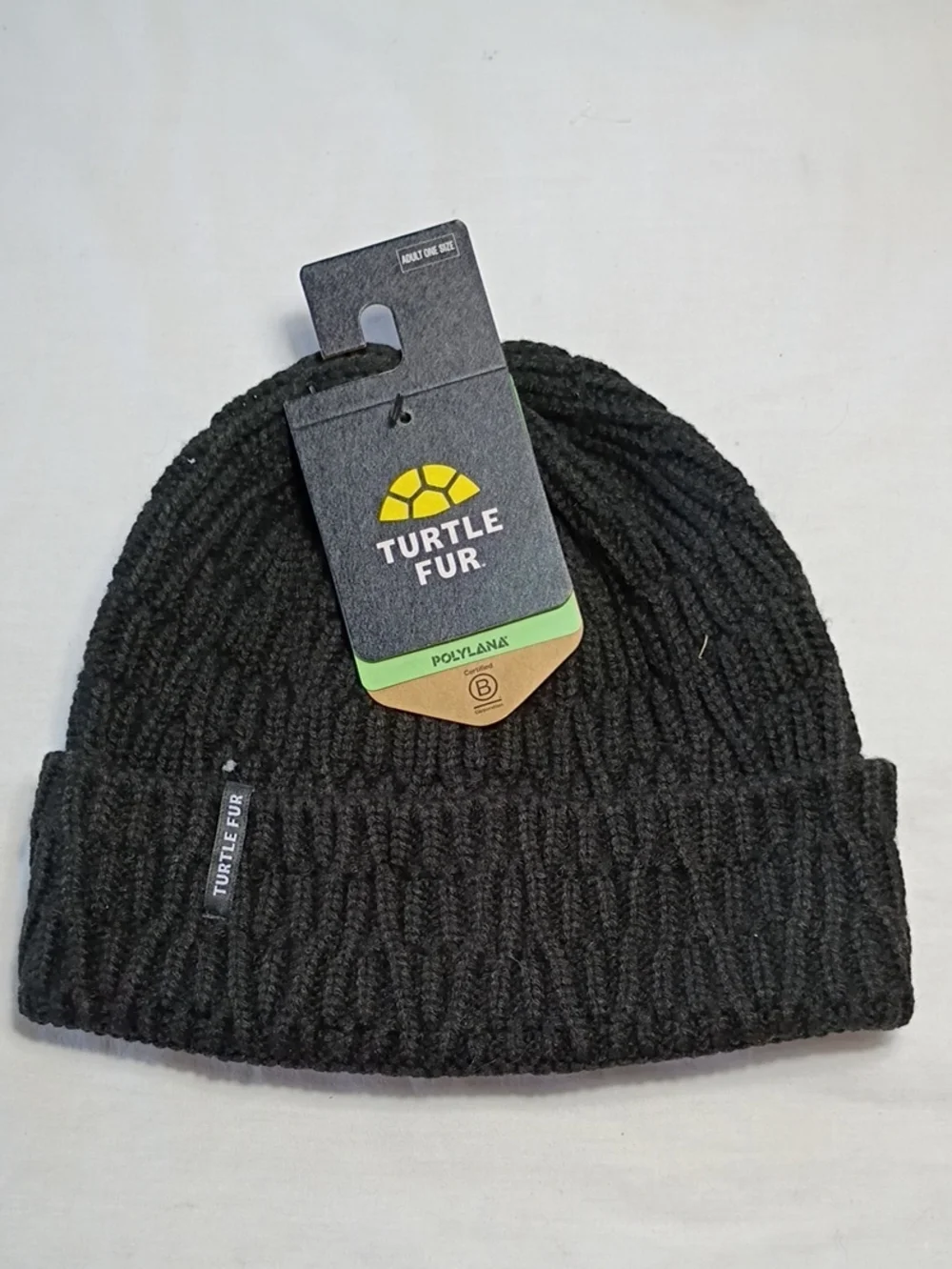 NWT Turtle Fur Polyana Alfie Black Knit Cuffed Beanie Adult One Size Winter
